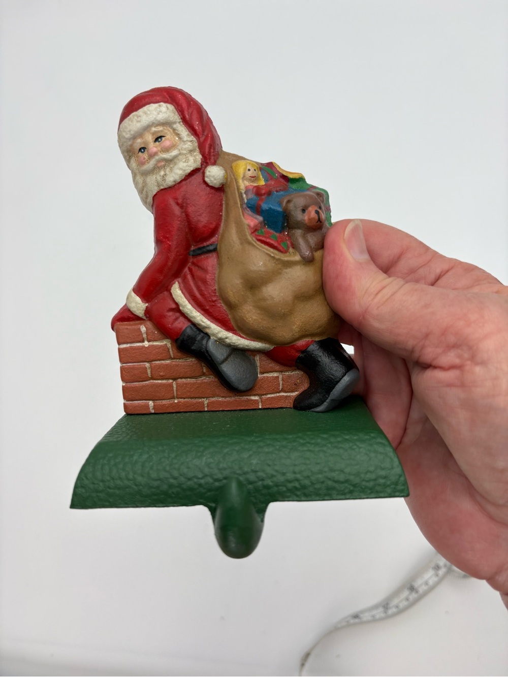 Vintage Cast Iron Santa Stocking Holder
